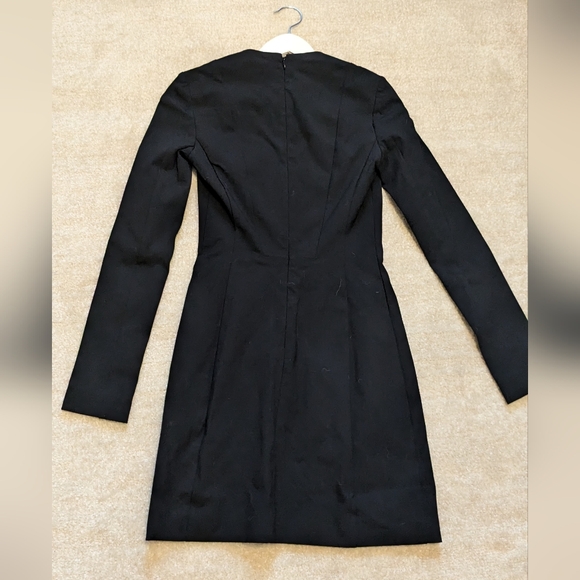 V neck fitted mini black dress from Theory. Worn once in excellent condition. - Picture 9 of 10